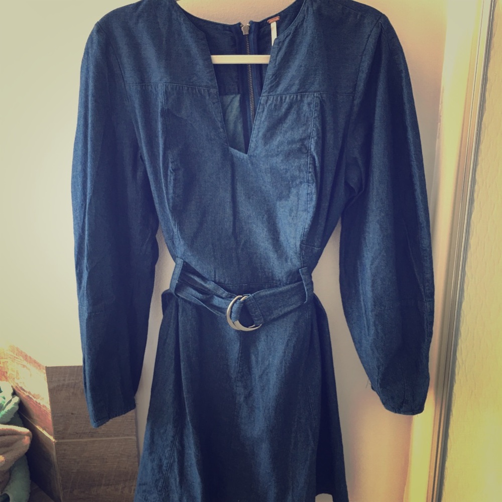 Free people denim dress!